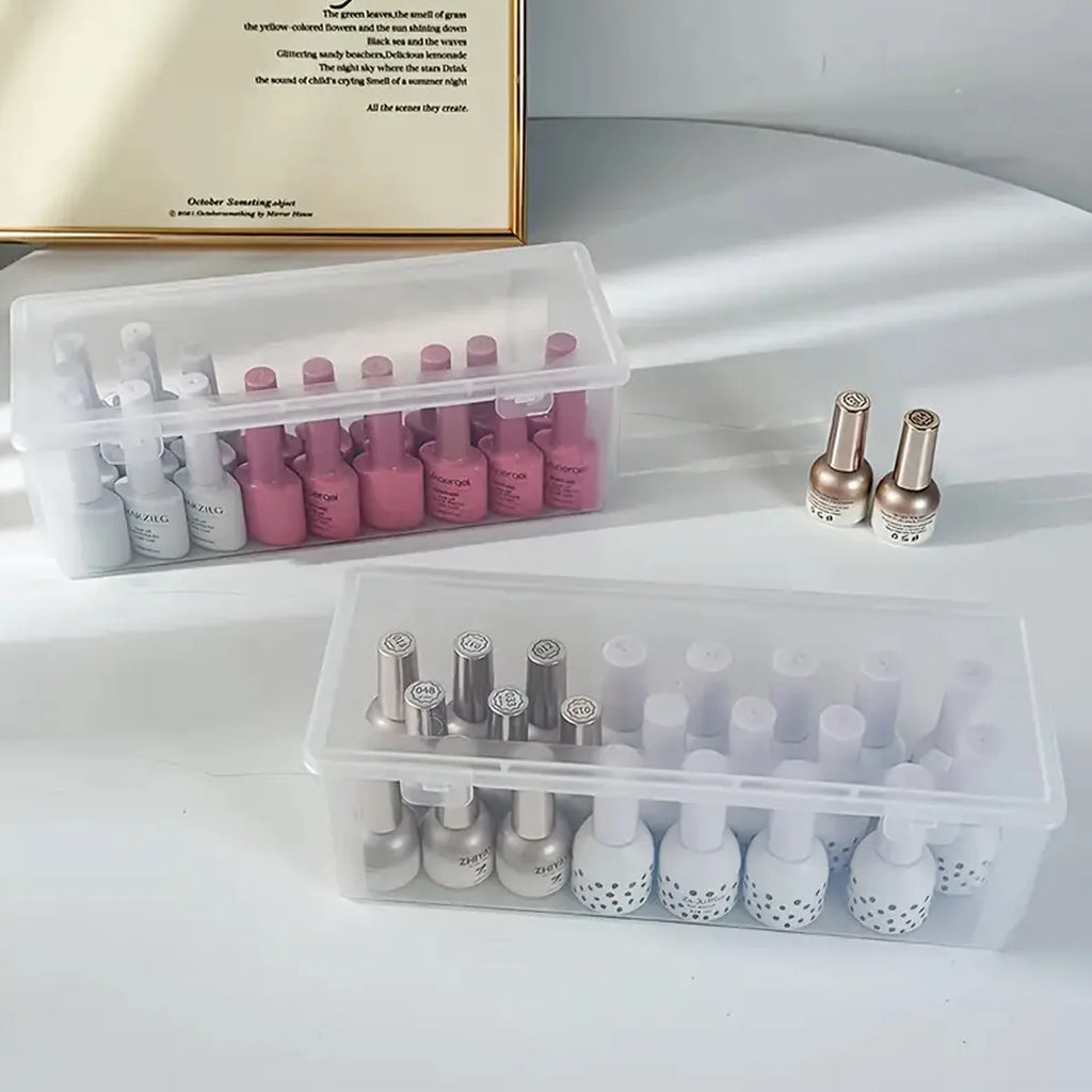 Transparent plastic storage box, desktop cosmetics, nail polish, lipstick shelf, office stationery and sundries storage box Oasis Select