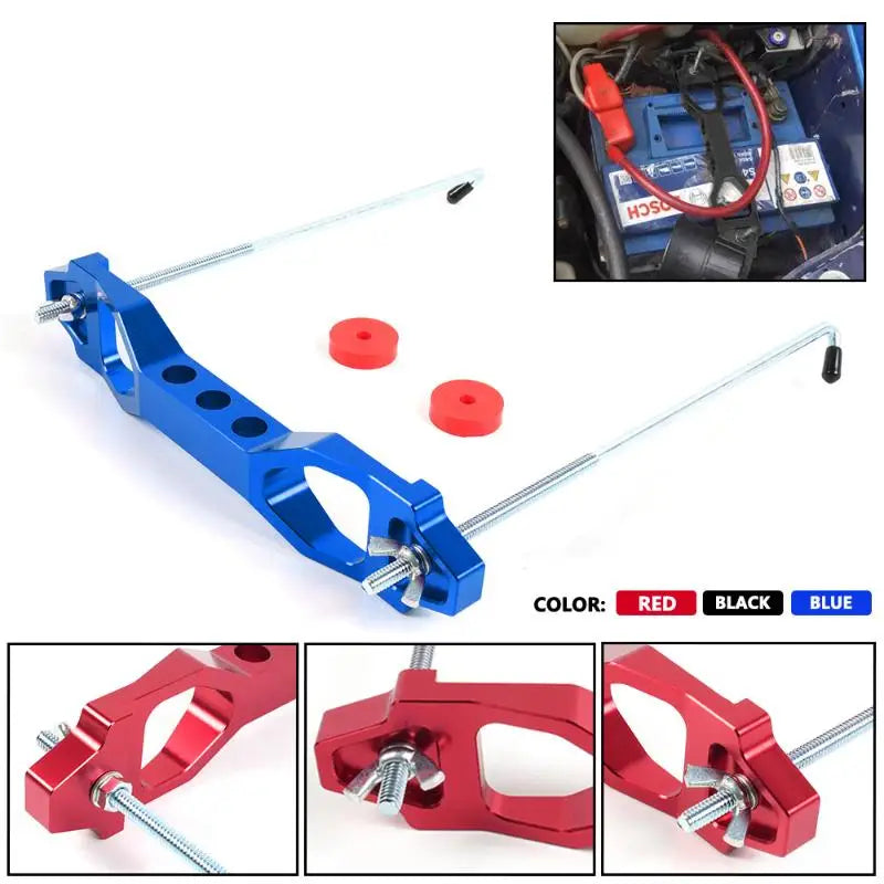 140mm/190mm Billet Aluminum Car Battery Tie Down Mount Bracket Brace Battery Fasten Bracket Holder 14cm 19cm Oasis Select