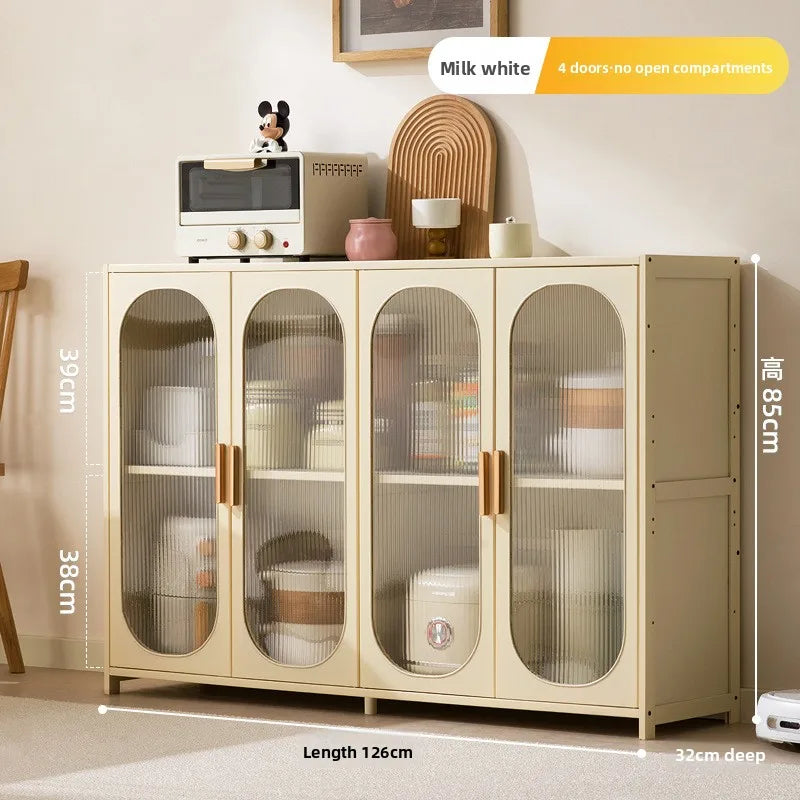 Tea Cabinet, Living Room Against the Wall Cabinet, Locker Storage, Low Cabinet, Kitchen Shelf, Household Dining Cabinet Oasis Select Milky white 126cm