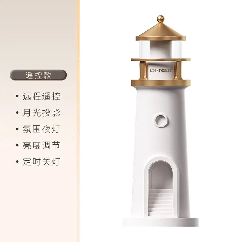 Dreamy Moonlight Lighthouse Night Light Gift for Bedroom Atmosphere Bluetooth Audio Display Oasis Select remote control