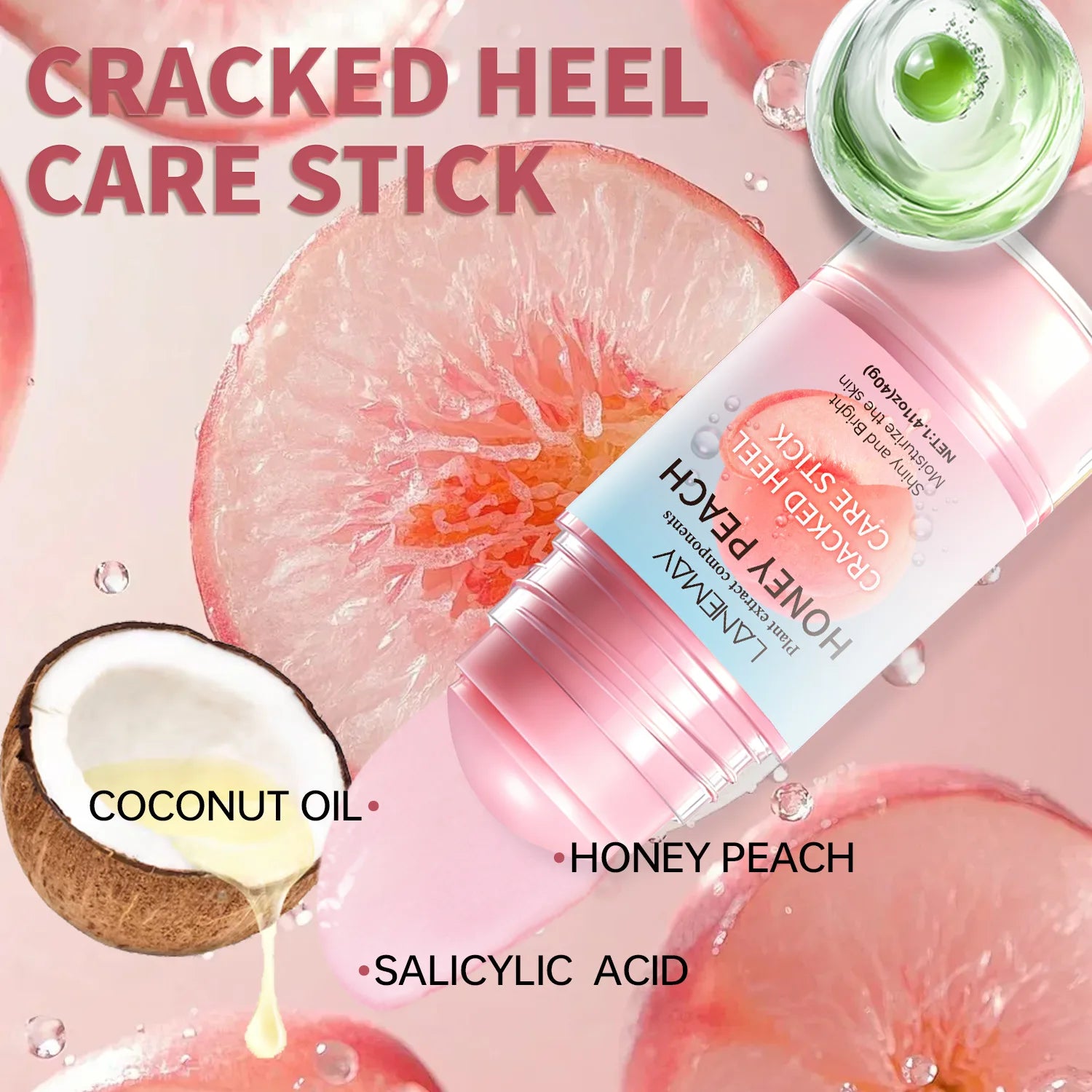 Lanemay Peach Foot Moisturizing Stick – Nourishing Heel Balm 40g