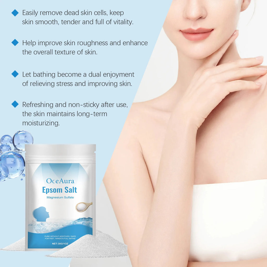 OceAura Epsom Salt Bath Soak – Magnesium Sulfate Body Scrub Epsom Salt Bath Soak Oasis Select