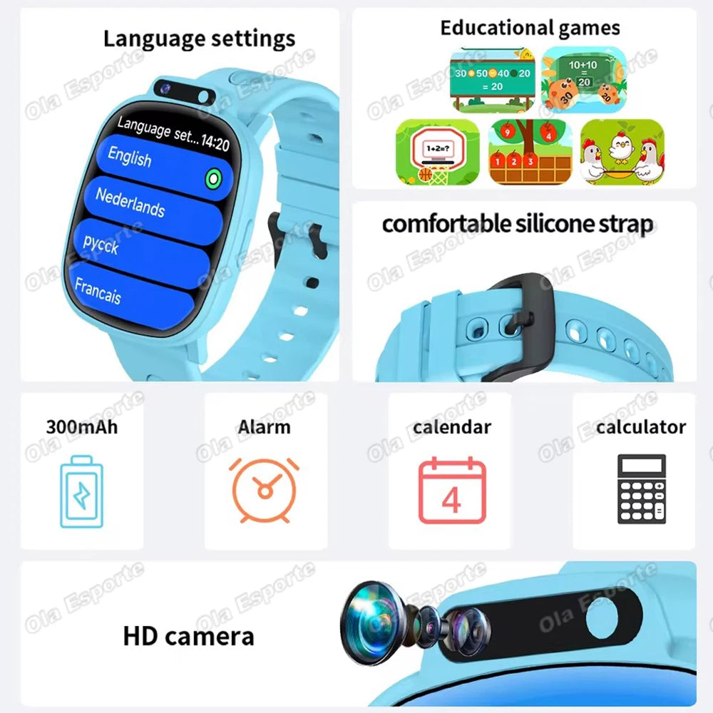 Kids Smart Game Watch HD Touch Screen 18 Games Camera Alarm Clock