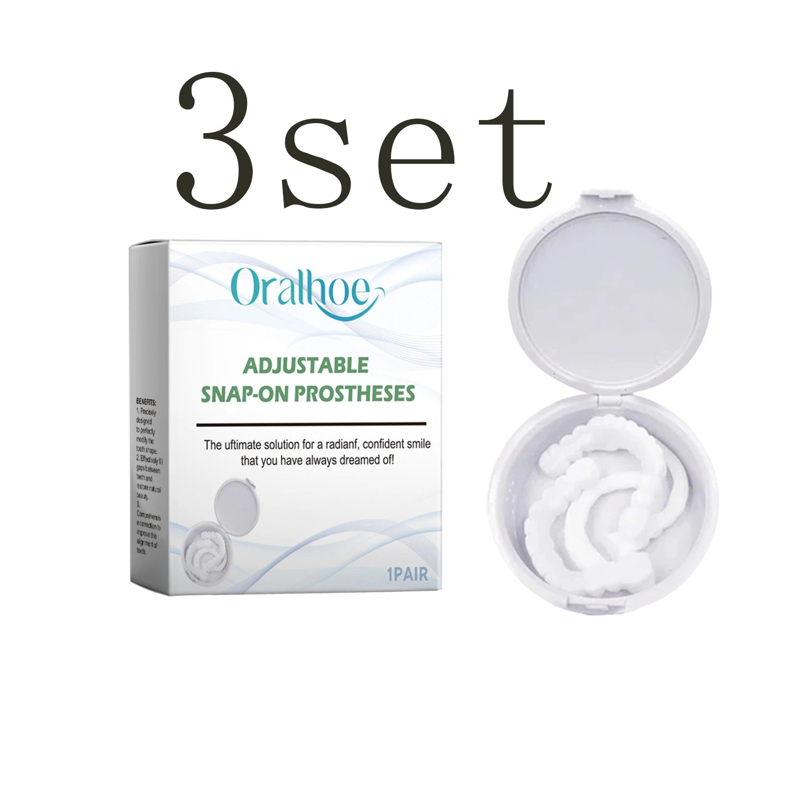 Adult Teeth Veneers - Suitable for Cosmetic Teeth, Dentures and Tooth Gaps, Conceals Minor Imperfections, Enhances Aesthetics Oasis Select 3set