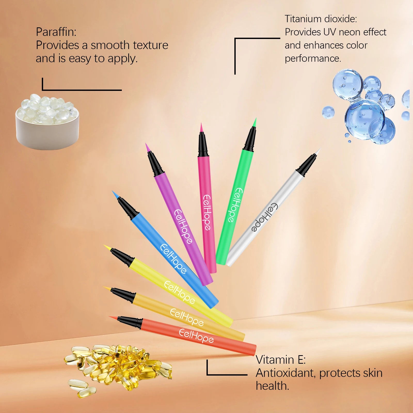 8-Color Neon UV Glow Eyeliner Set – Waterproof Body & Face Art
