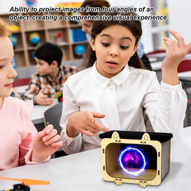 Phone Hologram Projector Wooden Mini DIY Cardboard Home Cinema Theater Mobile Smartphone Hologram Display Stands Projector Multi Oasis Select