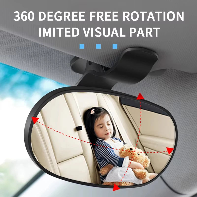 360° Rotatable Car Baby Mirror | Dashboard & Sun Visor Mount
