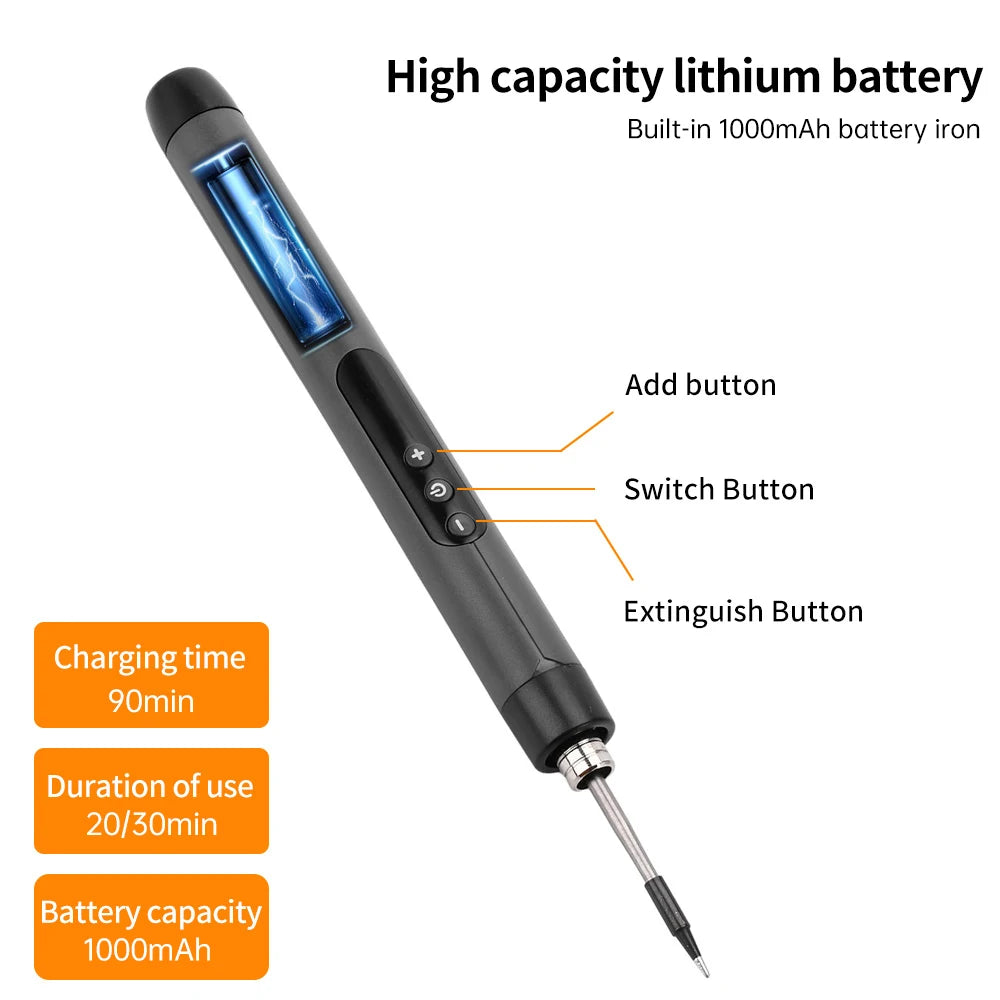 USB Soldering Iron Set Mini Digital Electric Soldering Iron Kit Type-C Interface Adjustable Temperature Solder Welding Iron Tool Oasis Select