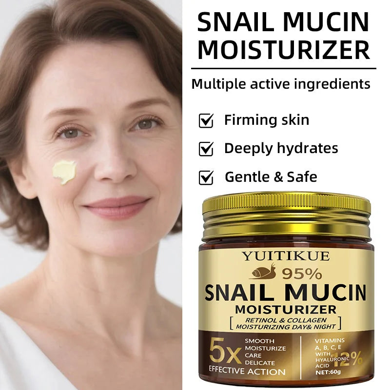 Snail Mucin Cream with Retinol & Collagen – 60g Moisturizer