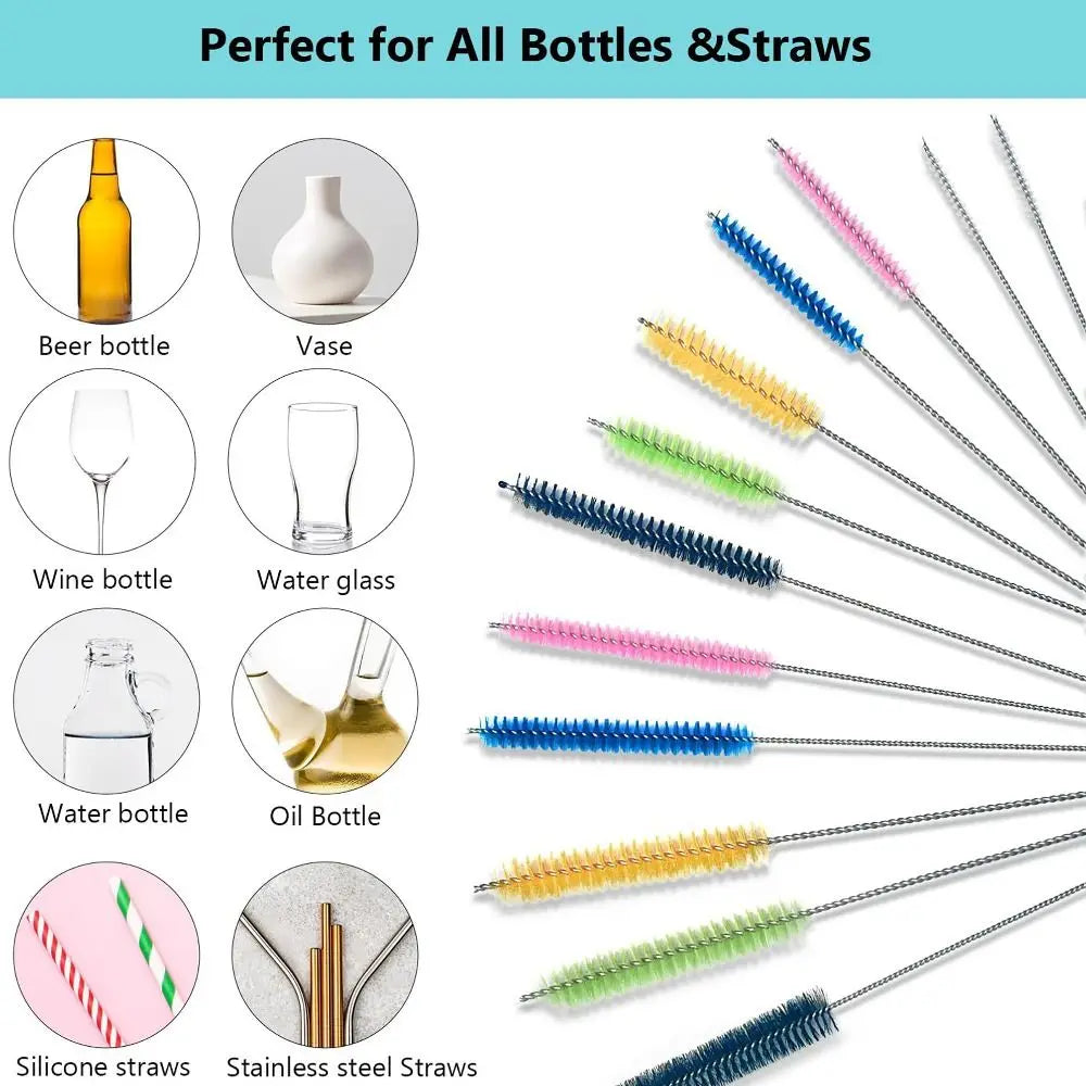 Colorful Multi-purpose Straw Cleaning Brush Nylon Bottle Accessory Glass Tube Brush Straw Cleaners for Office Kitchen Oasis Select