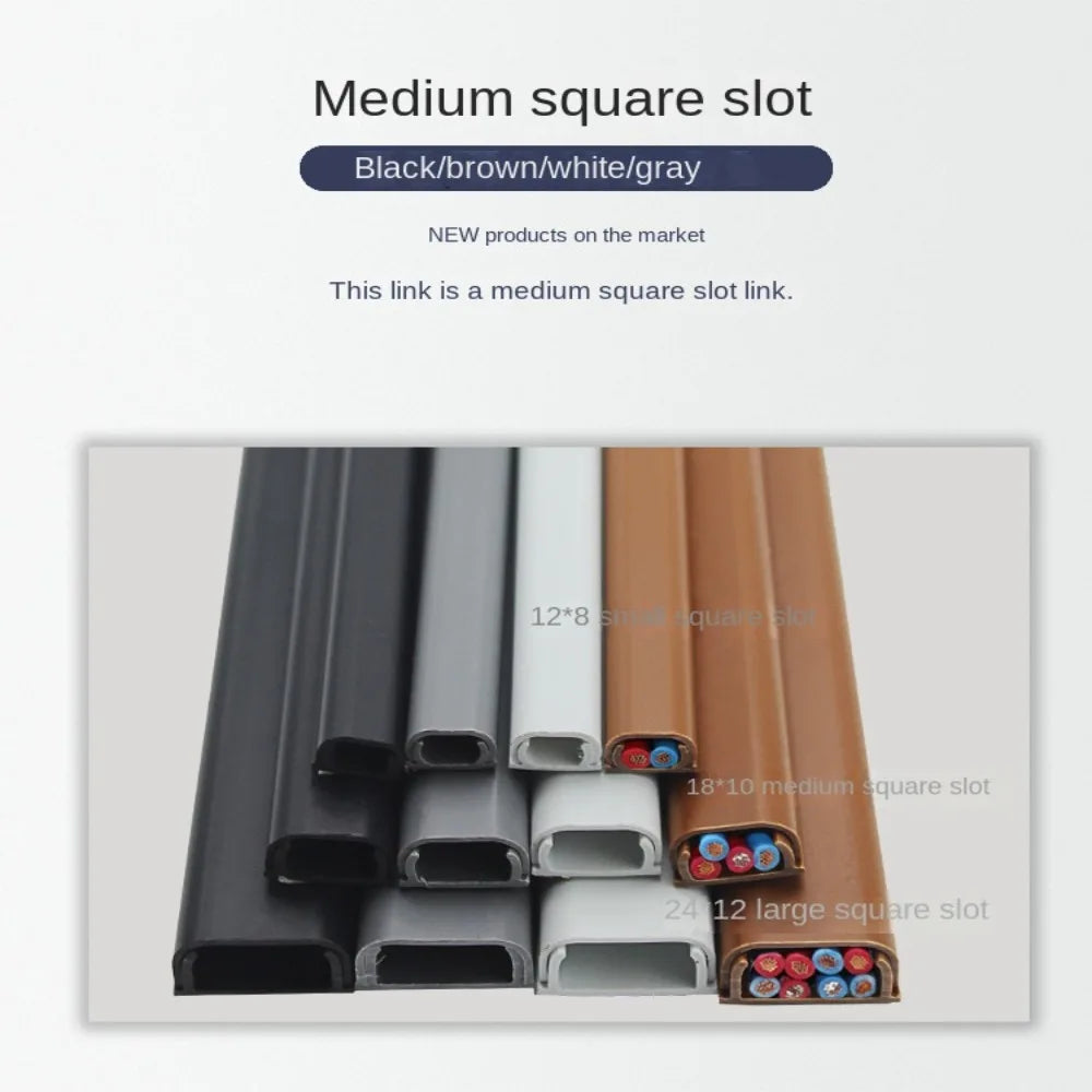 Self-Adhesive Floor Cord Cover Anti-extrusion Cord Protector Extension Wiring Duct Protector Wire Organizer Electric Wire Slot Oasis Select