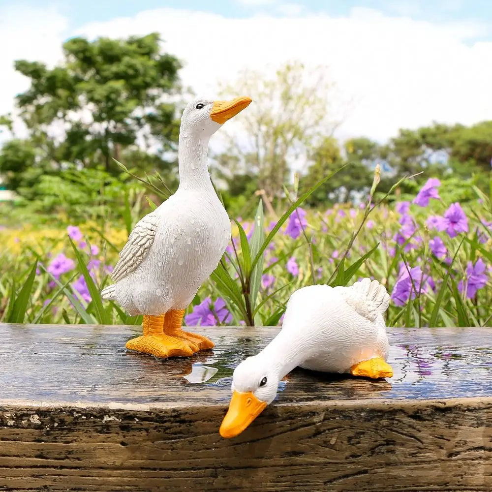 Pond Decorative Resin Duck Figurines Miniature Cute Garden Statues Simulated Exquisite Yard Ornament Outdoor Statue Oasis Select