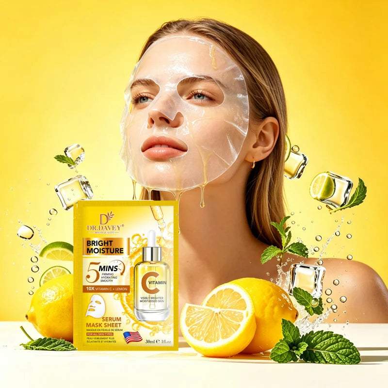 DR.DAVEY Vitamin C Serum Facial Mask – 10 Sheet Masks