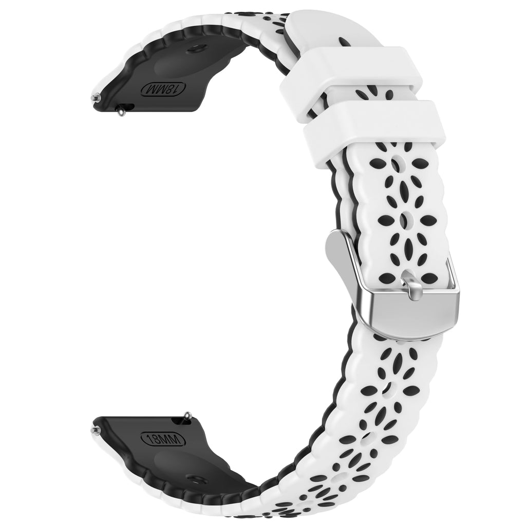 Silicone Watch Band 18mm 20mm – Huawei GT5, Samsung Galaxy Smartwatch Strap Oasis Select White Black 20 MM