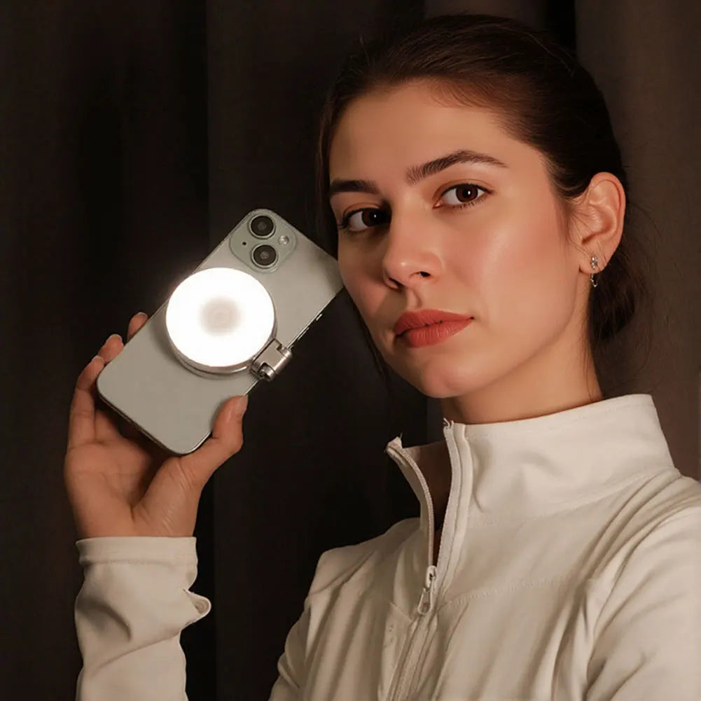 Magnetic Selfie Light with Mirror Phone Light Rechargeable Travel LED Cell Phone Light for Selfies/Photography/Video Conference Oasis Select China Mainland