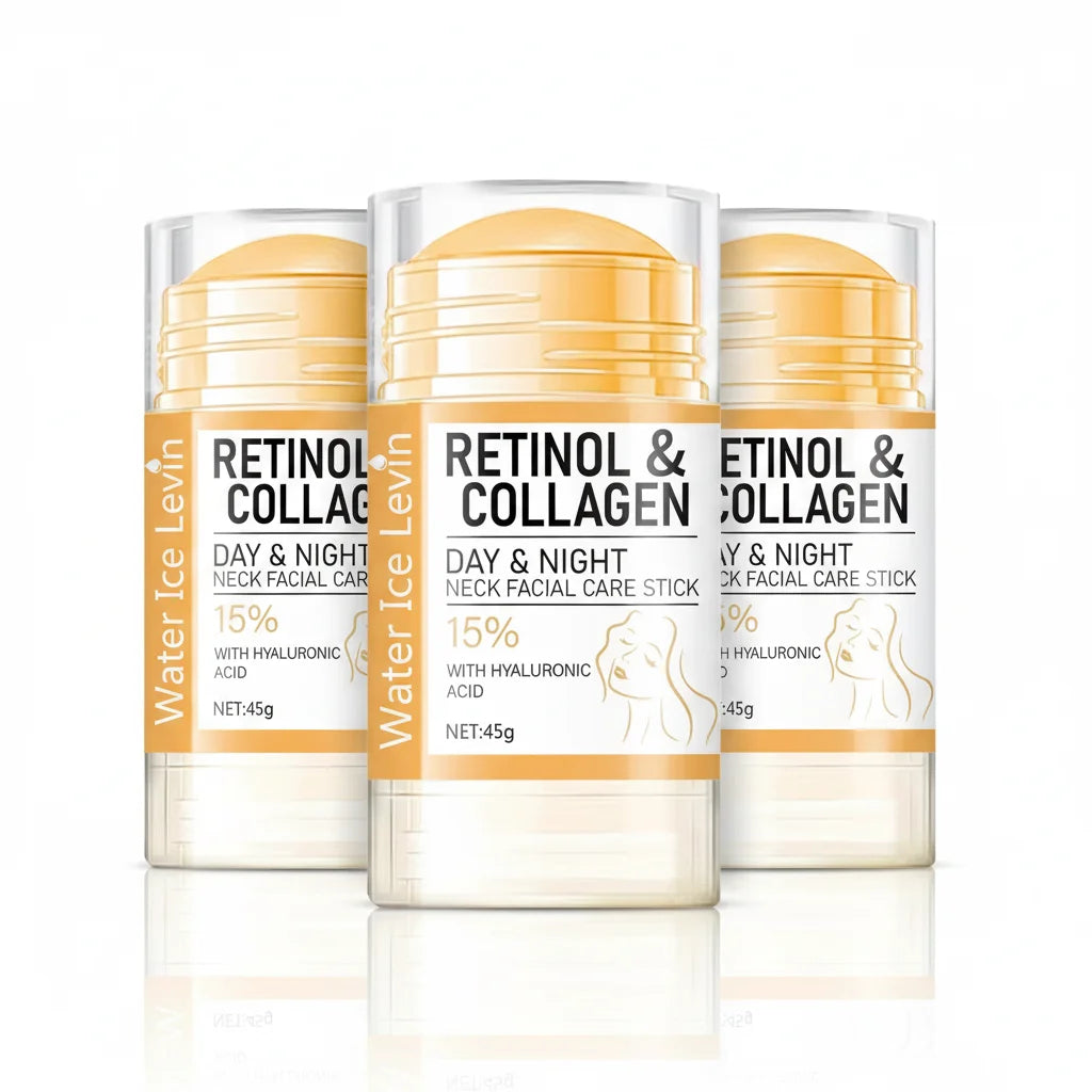 Retinol Collagen Neck Face Care Stick. Day Night Hydration. 15% Hyaluronic Acid Boost. Portable Multipurpose Moisture. 45g Oasis Select 3PCS