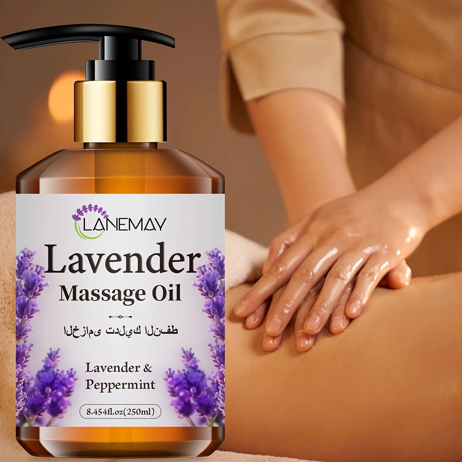 Lavender & Cooling Mint Massage Oil – Paraben-Free 250ml Body Massage Oil Oasis Select 250ml
