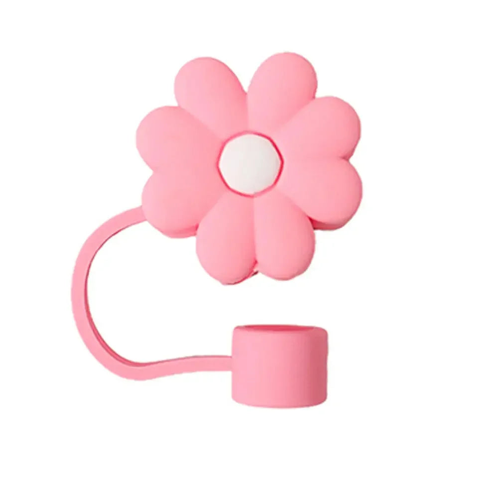 Flower Shape Straw Cover Compatible Stanley 30& Tumbler Soft Silicone