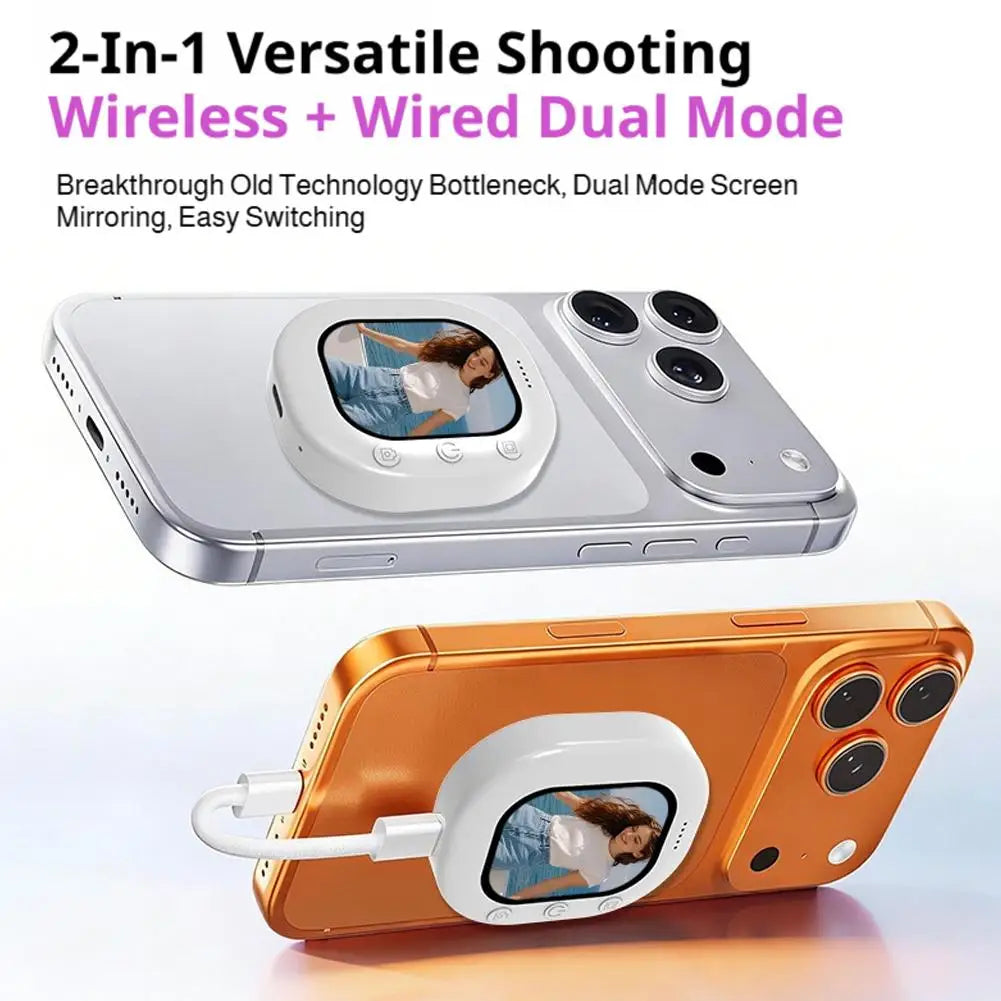 Phone Screen Mirroring Wireless Magnetic Device Outdoor Bluetooth Selfie Display Rear Camera Monitor Vlogging Live Selfie Screen Oasis Select