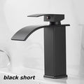 Waterfall Sink Faucet Bathroom Accessories Dual Control of Hot and Cold Bathroom Mixer Tap Washbasin Faucet Set Fixture Home Oasis Select Black short