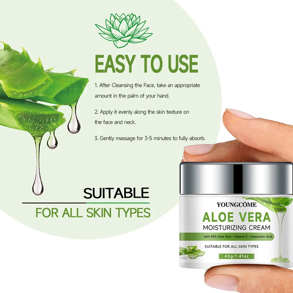 YOUNGCOME Aloe Vera Gel Face Cream – Hydrating Day Cream Aloe Vera Face Cream Oasis Select