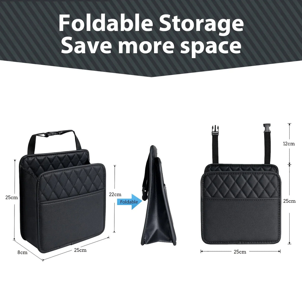 Multi-functional car seat back storage bag Leather storage bag Garbage bag Storage bag Garbage can storage for most models Oasis Select