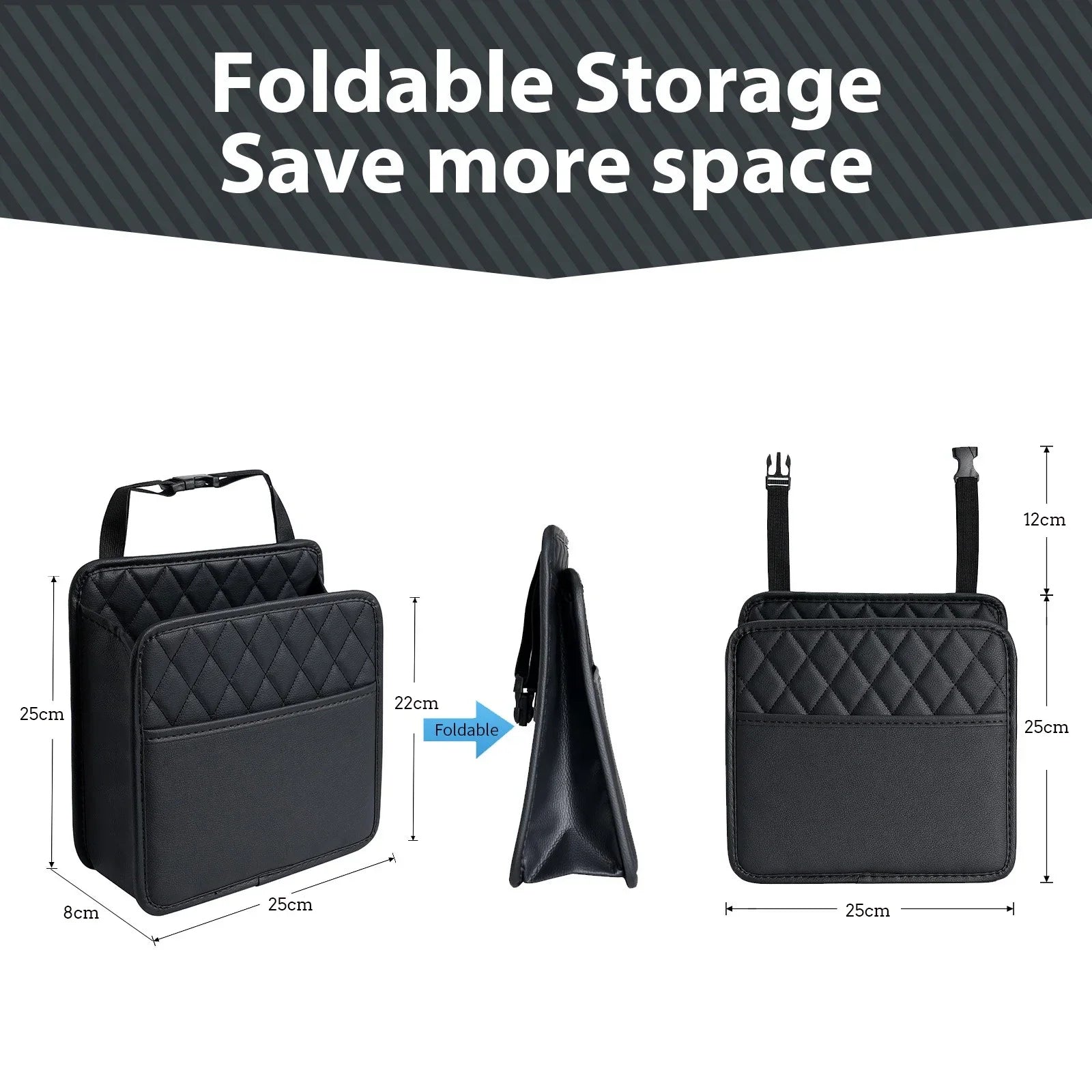 Multi-functional car seat back storage bag Leather storage bag Garbage bag Storage bag Garbage can storage for most models Oasis Select