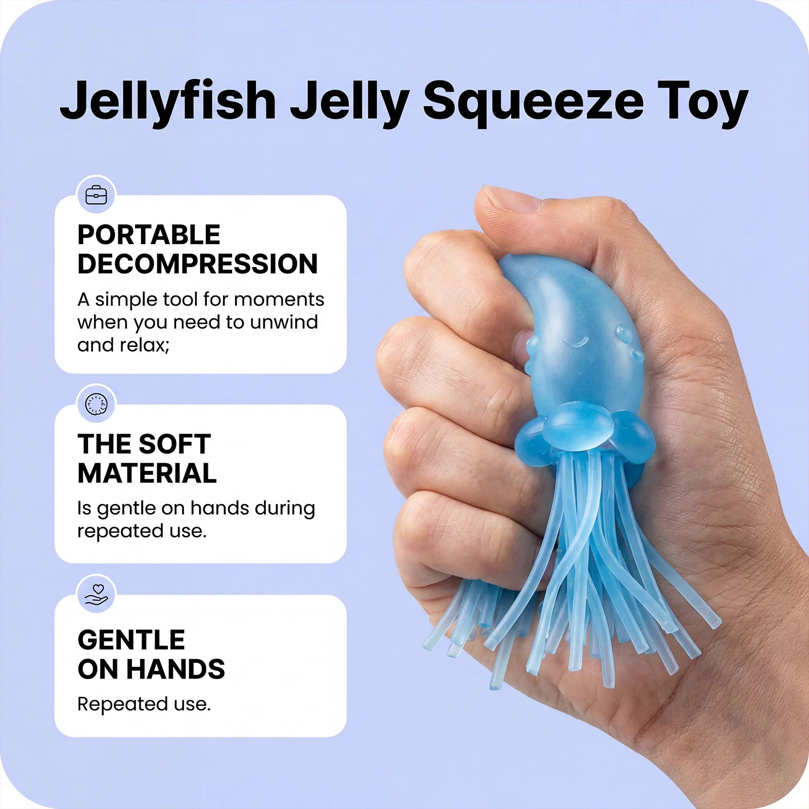 Jellyfish Squishy Stress Relief Toy – Slow Rebound Squeeze Squishy Stress Toy Oasis Select