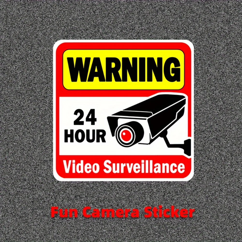 2pcs Enhance Your Security with 24-Hour Monitoring Warning Stickers: Vibrant Slogans to Safeguard Your Home and Business! Oasis Select 2pcs red