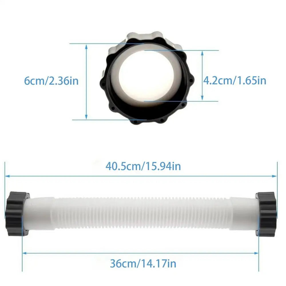 Pool Pump Hose Heavy-Duty Flexible Quick-Connect Parts Hose Pool Pump for Swimming Maintenance Cleaning Hot Tubs Oasis Select 40cm