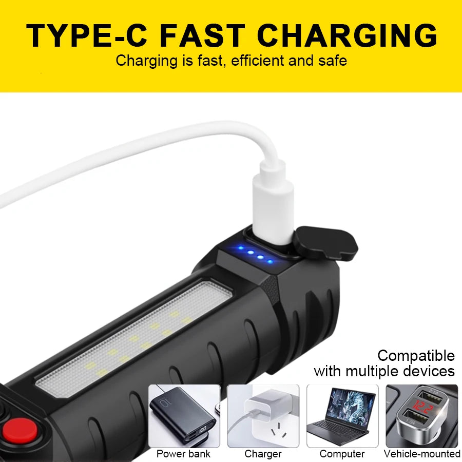 Rechargeable 30W LED Flashlight Ultra Bright Tactical Zoom Spotlight Flashlights for Outdoor Hunting Security Self-defense Torch Oasis Select