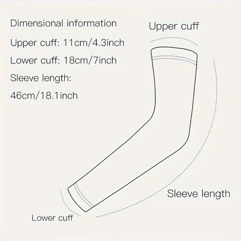1 Pair Lightweight Sun Protection Arm Covers Loose Fit Cool Ice Silk Arm Guard Cuff Polyester Solid Color Ice Sleeve Oasis Select