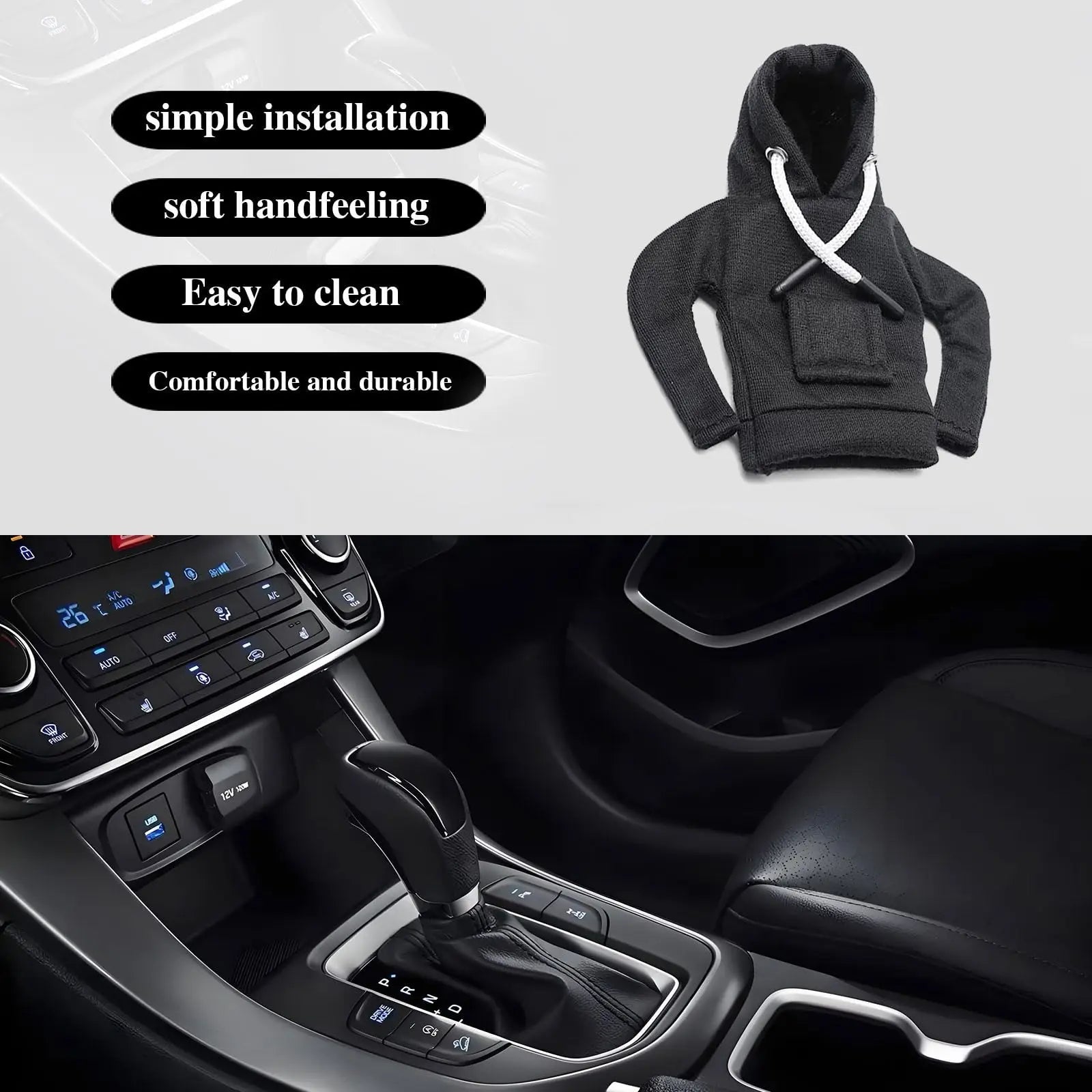 Mini Hoodie Gear Shift Knob Cover – Universal Car Decor