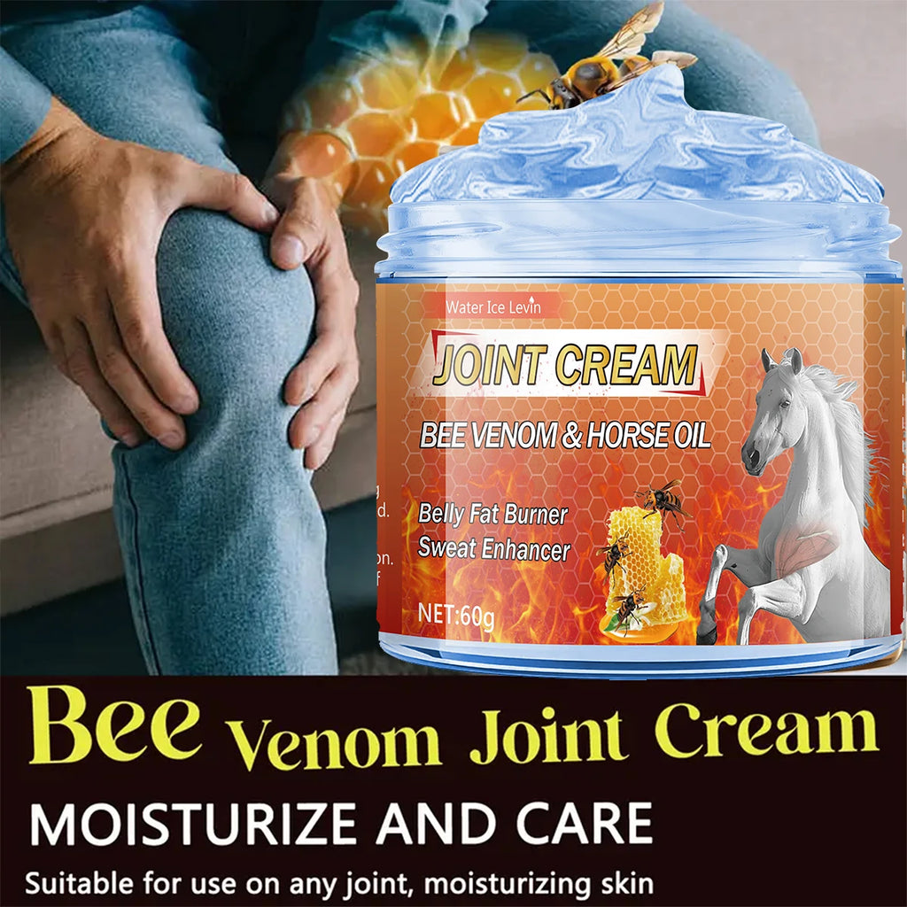 Bee Venom & Horse Oil Joint Cream - Moisturizing Formula with Ginger, Chamomile, and Arnica Extracts, Suitable for Knees, Back, Shoulders, and Neck Muscles - 60g Oasis Select