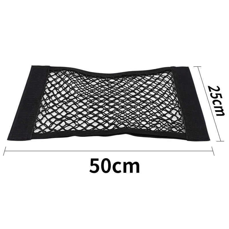 Car Storage Net Stretchable Mesh Pocket Net Magic Elastic Sticker Universal Rear Mesh Trunk Seat Bag Pocket Cage Auto Organizer Oasis Select 50 x 25cm 1