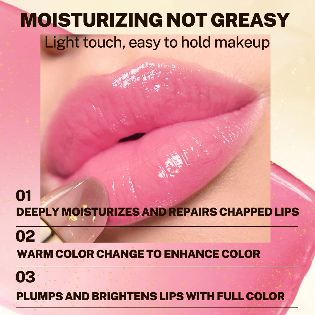 QIBEST Color Changing Glitter Lipstick – Moisturizing Lip Tint