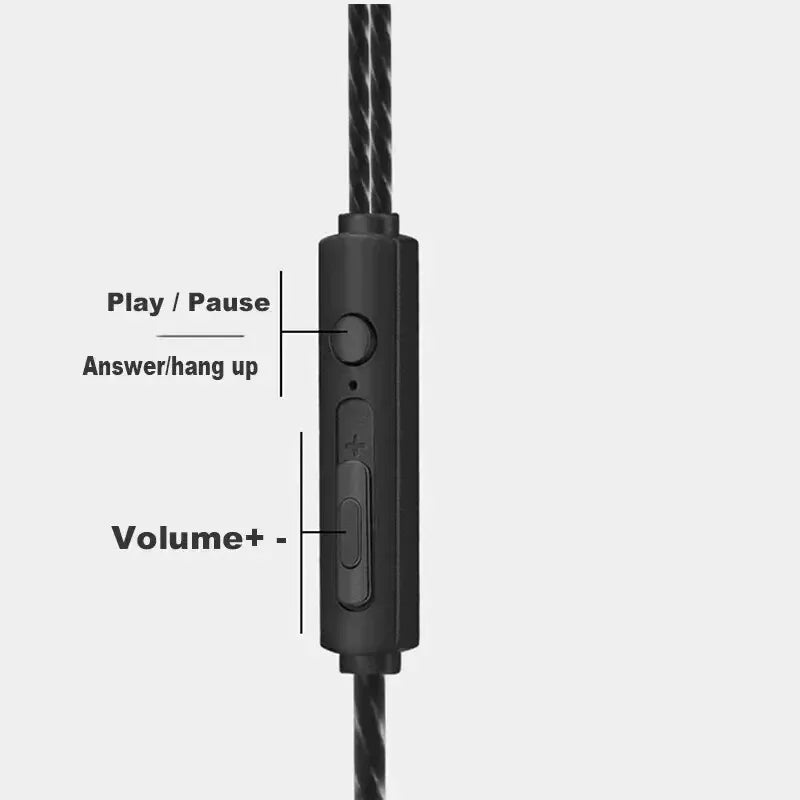 3.5mm Wired Earphone In Ear Headset HIFI Heavy Bass Earbuds Monitor Sports Headset Stereo Music Gaming Headphone with Microphone Oasis Select