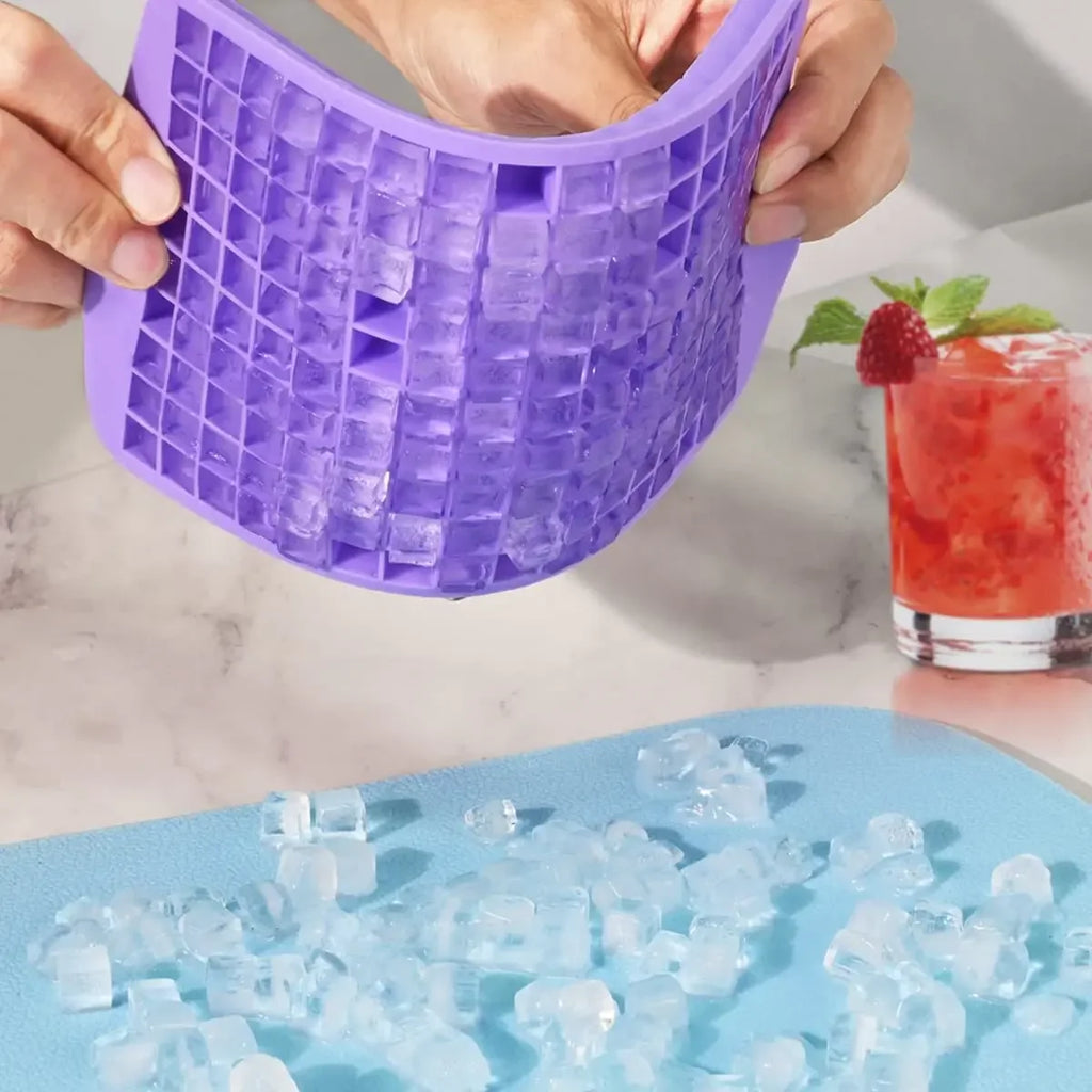 160 Grid Mini Silicone Ice Tray Ice Cubes Foldable Ice Mold Ice Breaker Ice Grid Tray Small Square Mold Ice Maker Silicone Mold Oasis Select