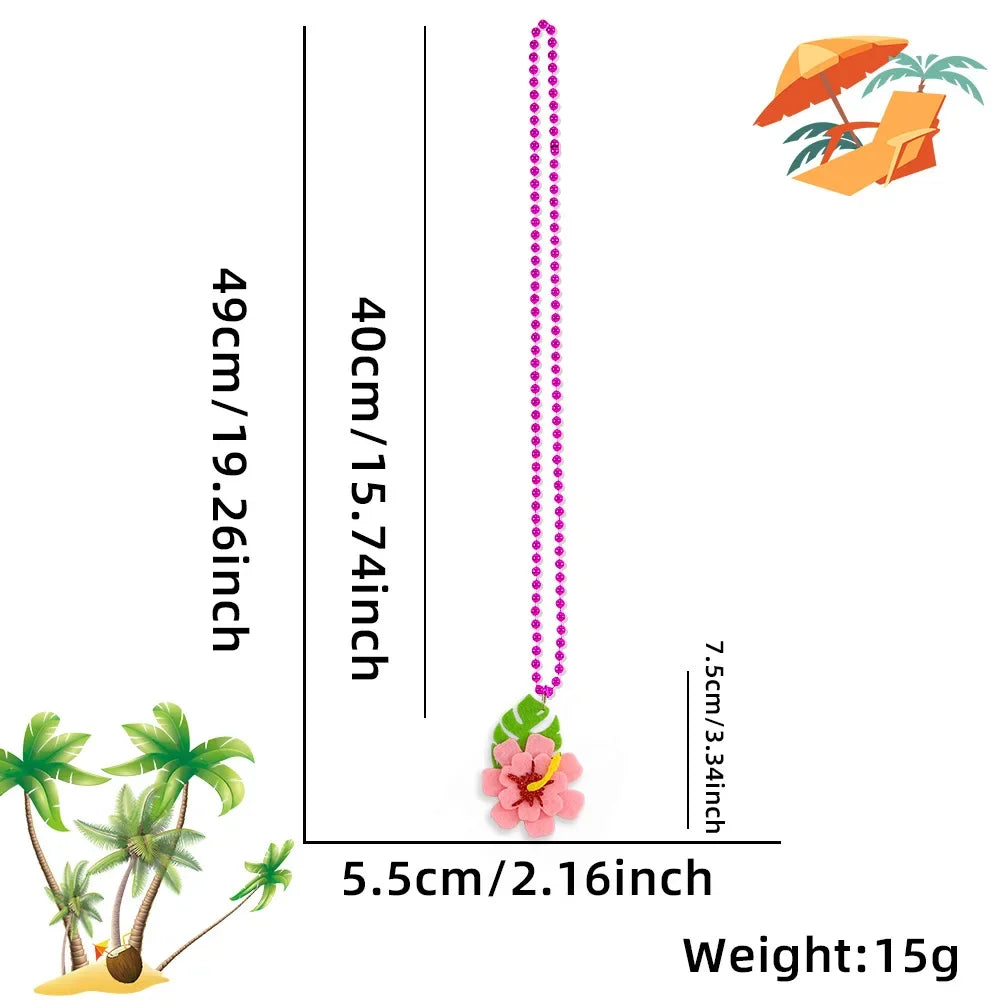 Summer Beach Party Necklace Tropical Charms for Hawaiian Themed Mardi Gras Plastic Beads - Flamingo Crab Oasis Select D