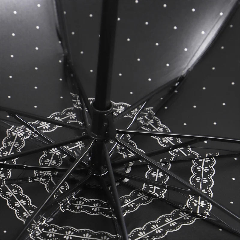 Vintage Lace Parasol Foldable Gothic Lolita Umbrella Lady Rain Anti-uv Protection Umbrella Dome Props Parasol Umbrella Lady Oasis Select