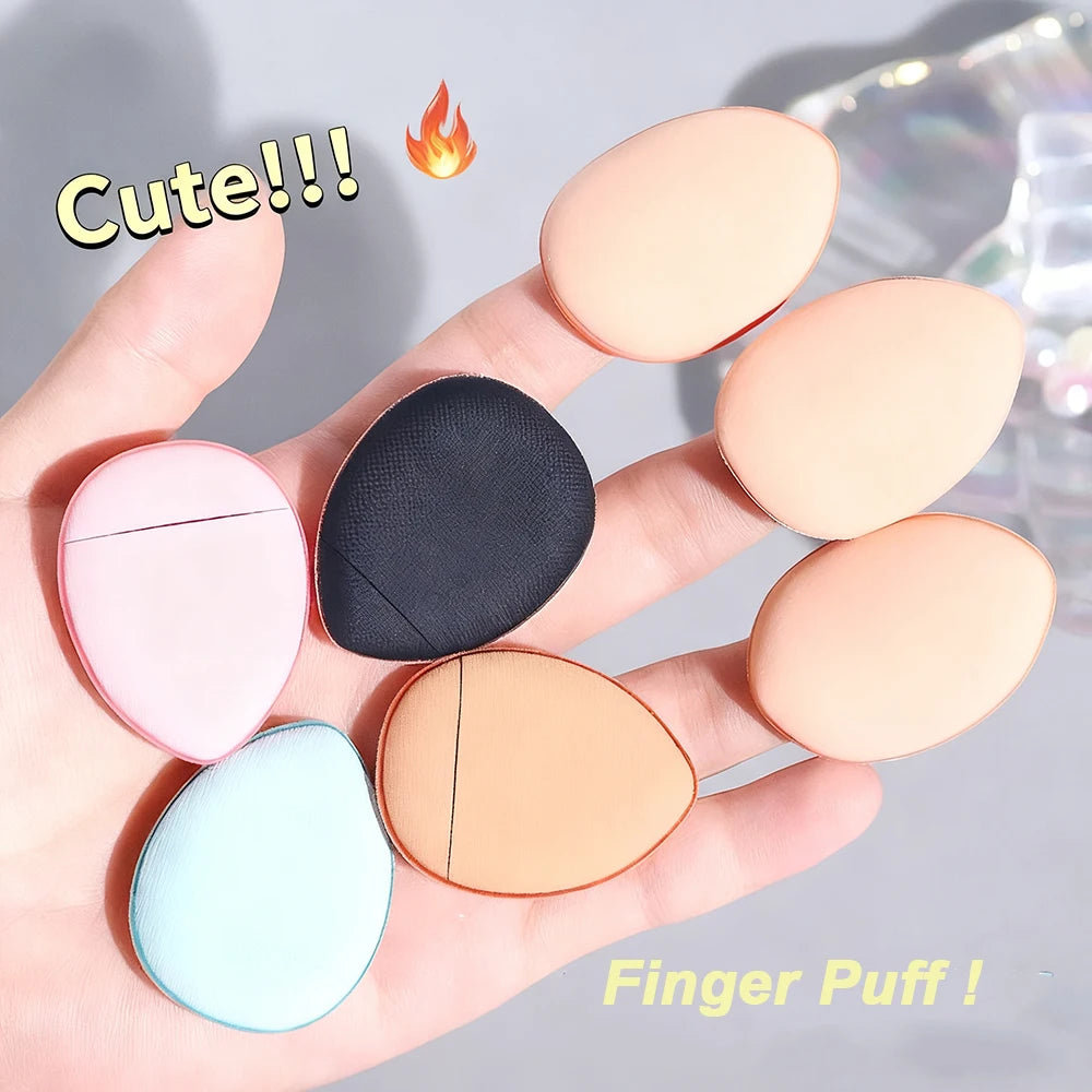 1/6/10Pcs Mini Finger Puff Foundation Small Air Cushion Powder Sponge Face Concealer BB Cream Cosmetic Applicator Makeup Tools Oasis Select