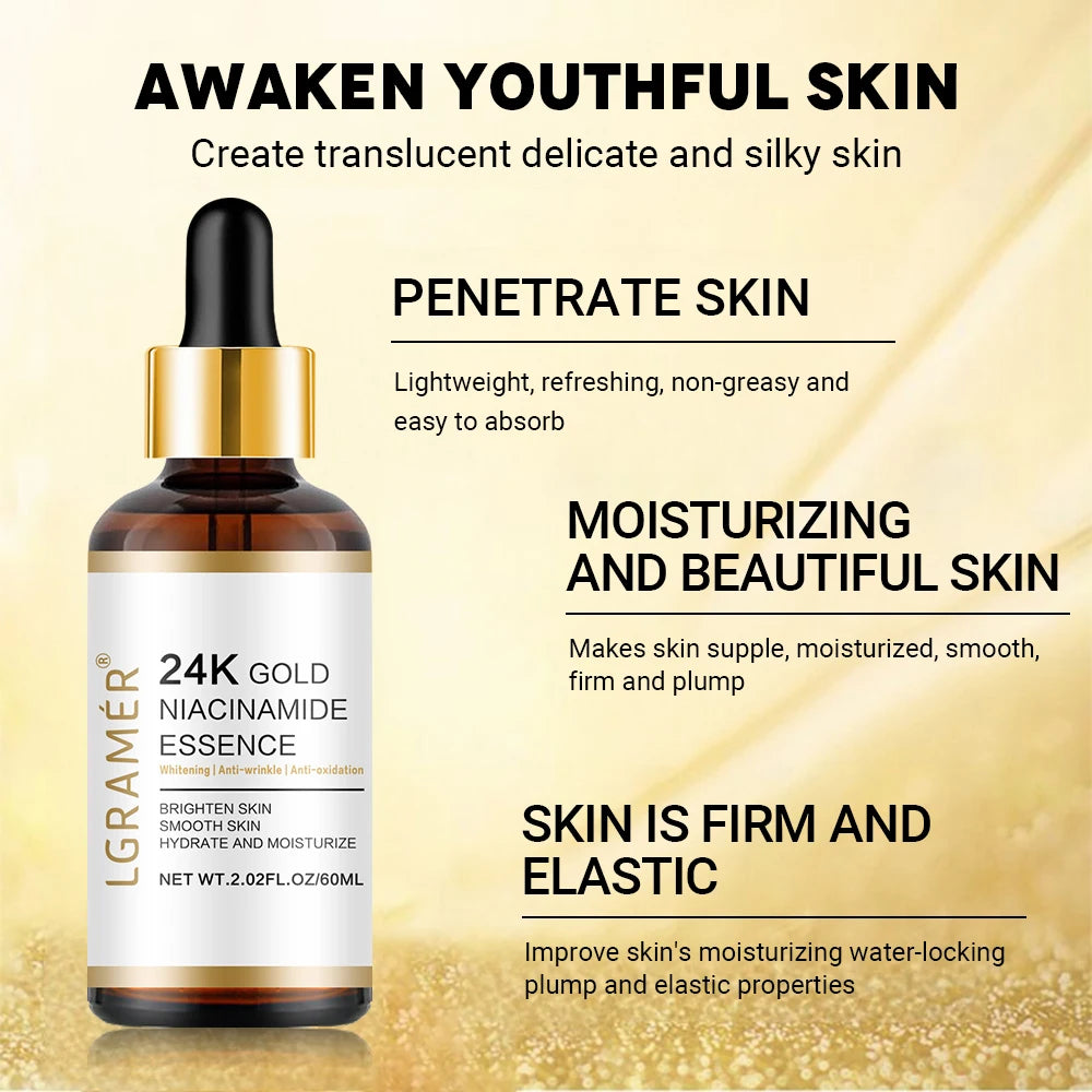 24k Gold Nicotinamide Hyaluronic Acid Nicotinamide Facial Essence Anti-aging Facial Collagen Essence Skin Care Whitening Essence Oasis Select