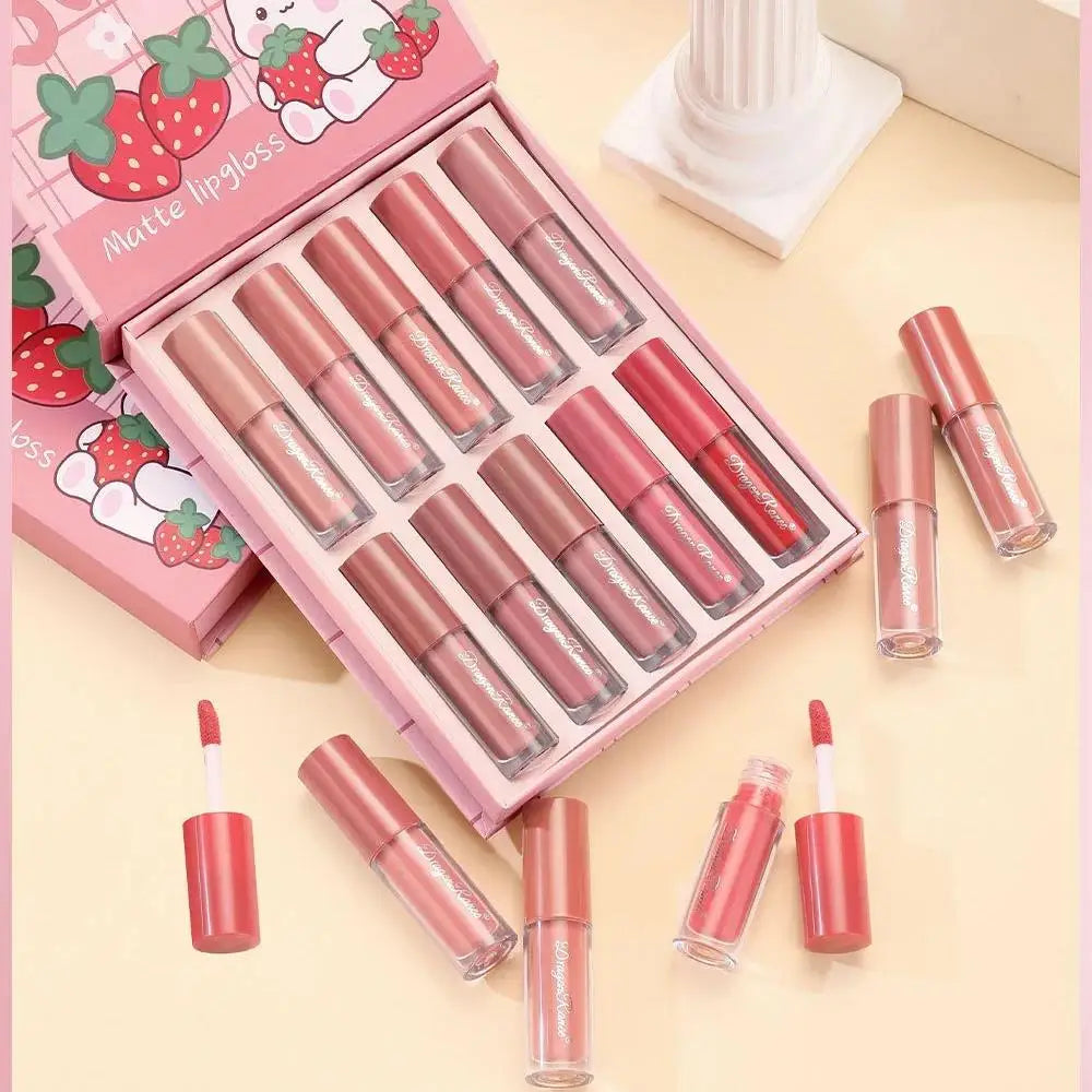 Dragon Ranee 10-Pc Matte Liquid Lipstick Set – Waterproof & Long Lasting