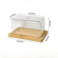 Nordic Countertop Bamboo Butter Dish Plate with Transparent Acrylic Lid Kitchen Storage Butter Container Box Butter Tableware Oasis Select Butter Box