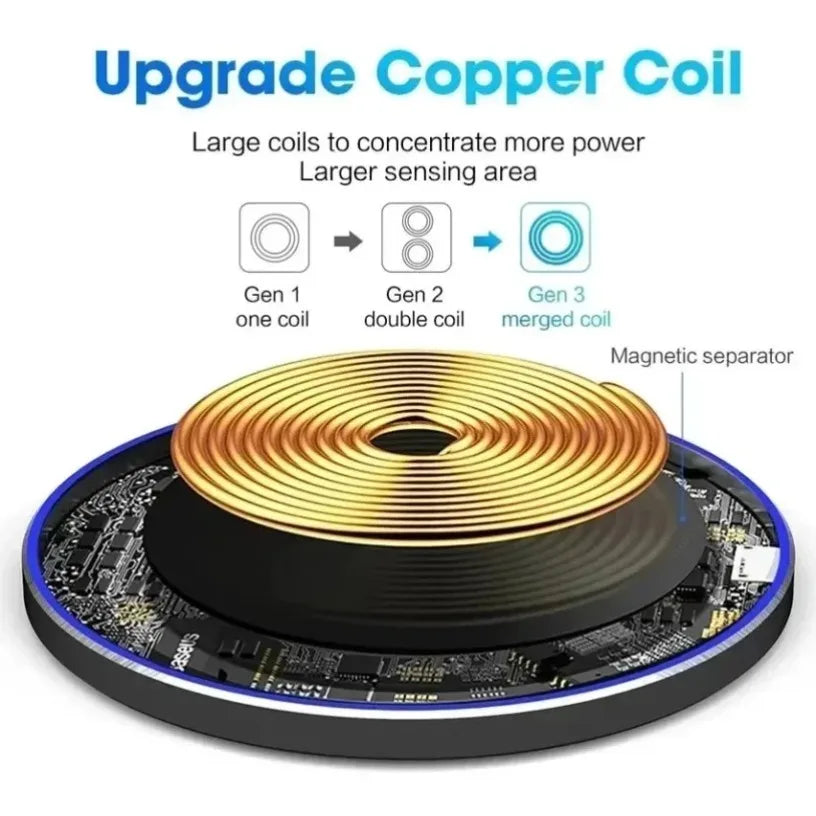 Wireless Charger Lightweight Desktop Phone Pad For iPhone 16 15 14 13 12 Pro Max Samsung Xiaomi Cell Phone Fast Charging Station Oasis Select