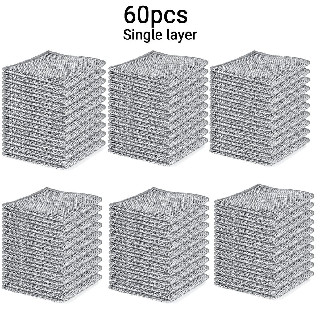 10/30/60pcs kitchen cleaning steel wool, multifunctional - non-stick, quick-drying suitable for cookware and stoves, reusable. Oasis Select 60pcs