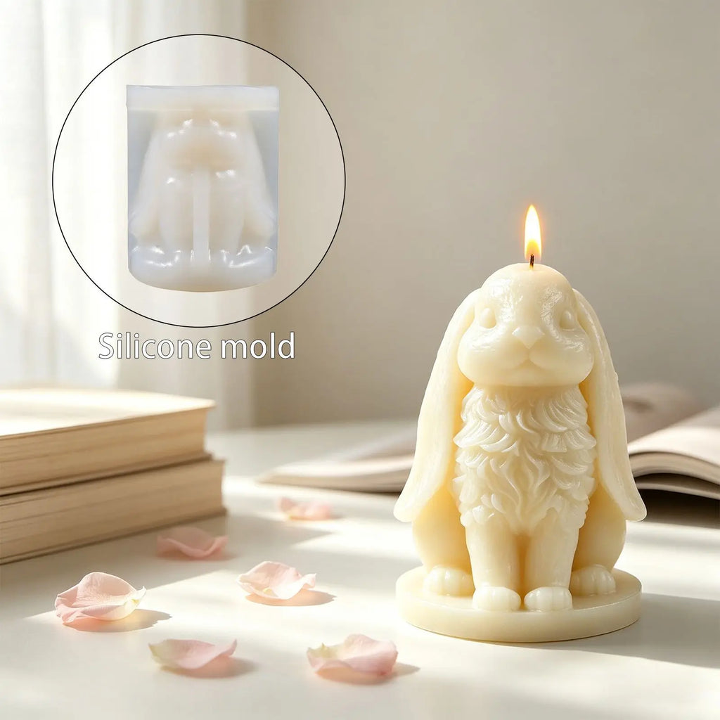 Diy Aromatherapy Plaster Big Ears Hairy Rabbit Candle Decoration Jewelry Silicone Mold Oasis Select