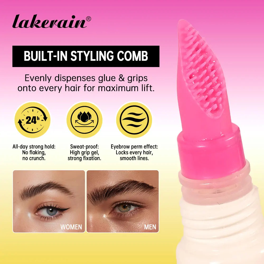 Super Lift Brow Glue Lamination Gel Crazy Lift Brow Long-lasting Strong Hold & Built-In Styling Comb Clear Eyebrow Gel Cosmetics Oasis Select