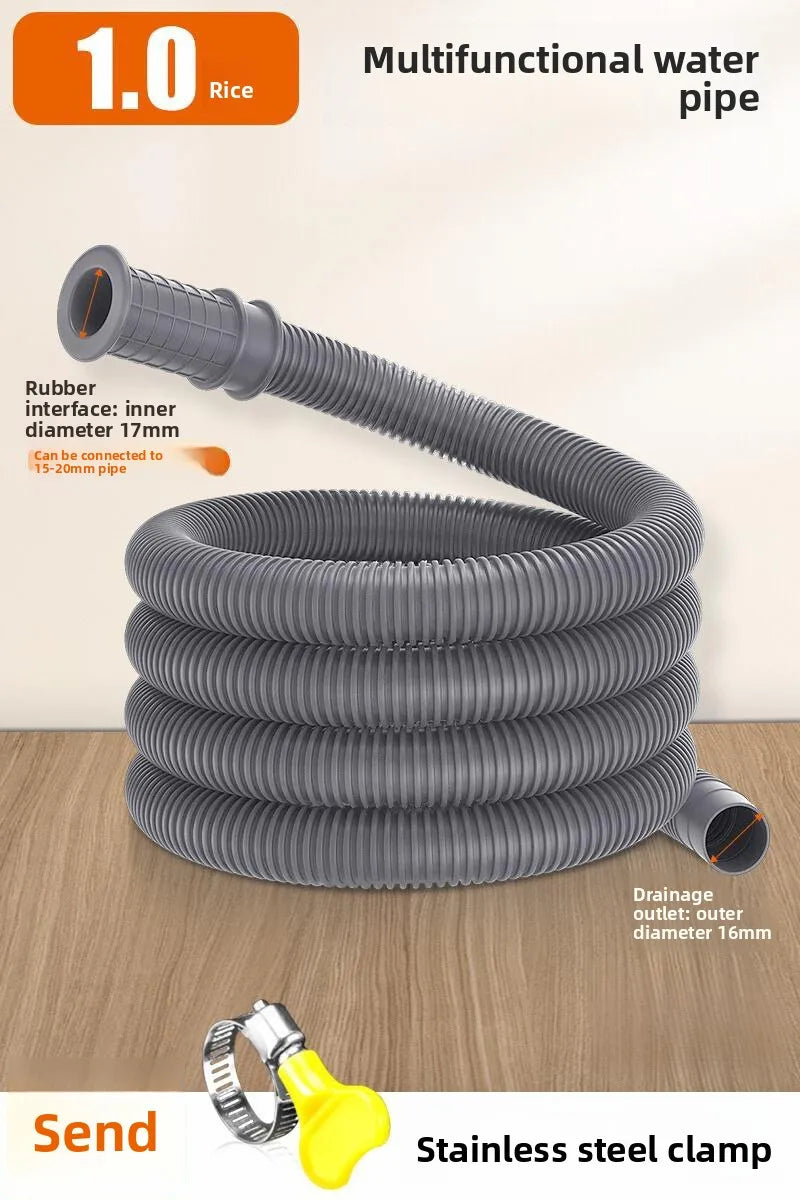 Drain Waste Hose Extension Set with Hose Clamps for Washing Machine Dishwasher 70/150cm Drain Pipe Washing Machine Accessories Oasis Select 1m 1