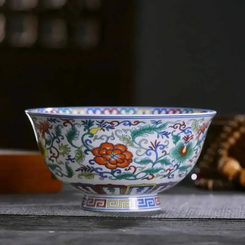 Jingdezhen Ceramic Bone Chinese Rice Porridge Bowl Soup Noodles Antique Bowl Oasis Select 4.5 Inch Wanhua